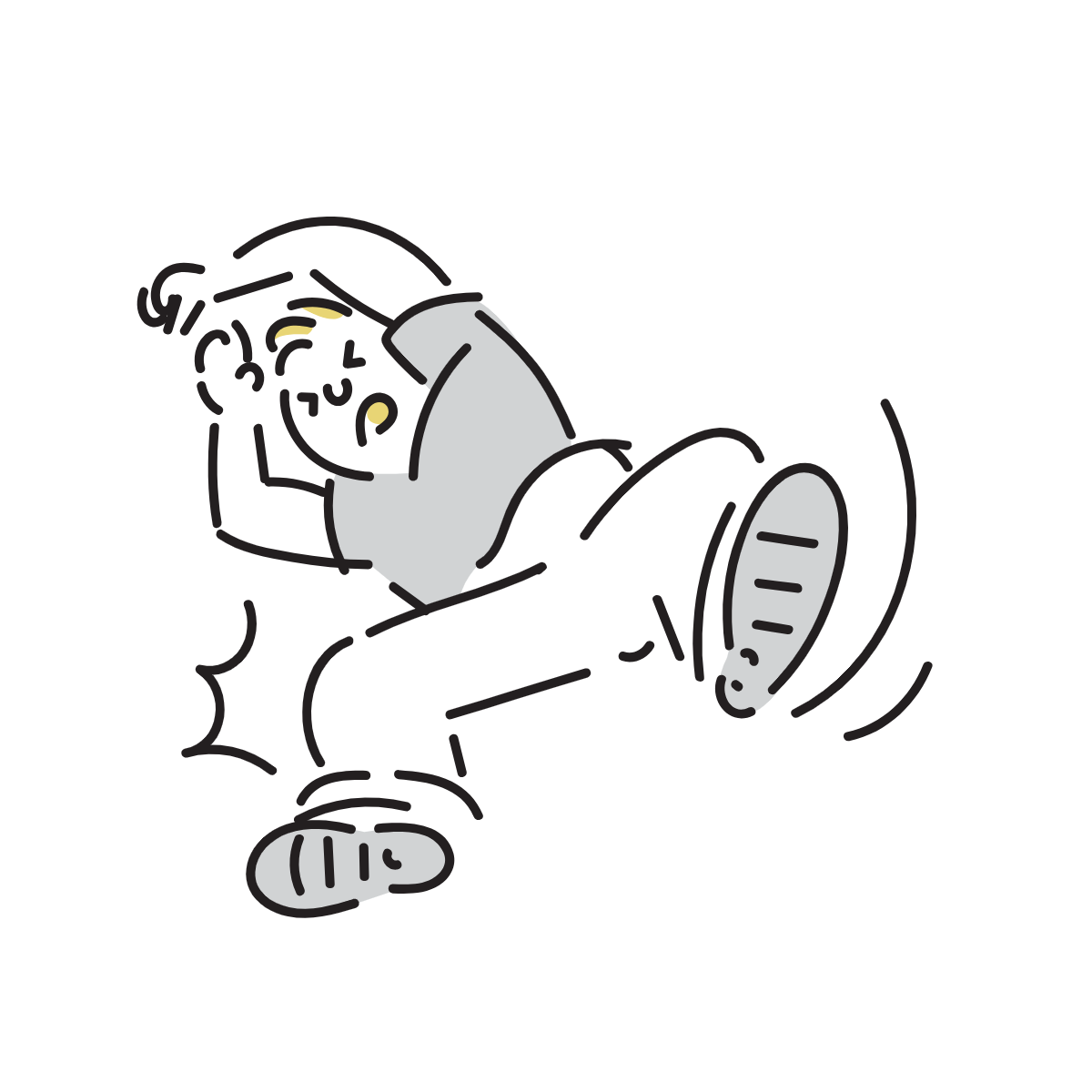 顧問先等を訪問中、建物の階段で転倒により右手手首を骨折し、休業1カ月